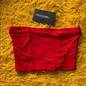 BNWT Pretty Little Thing Red bandeau US 2